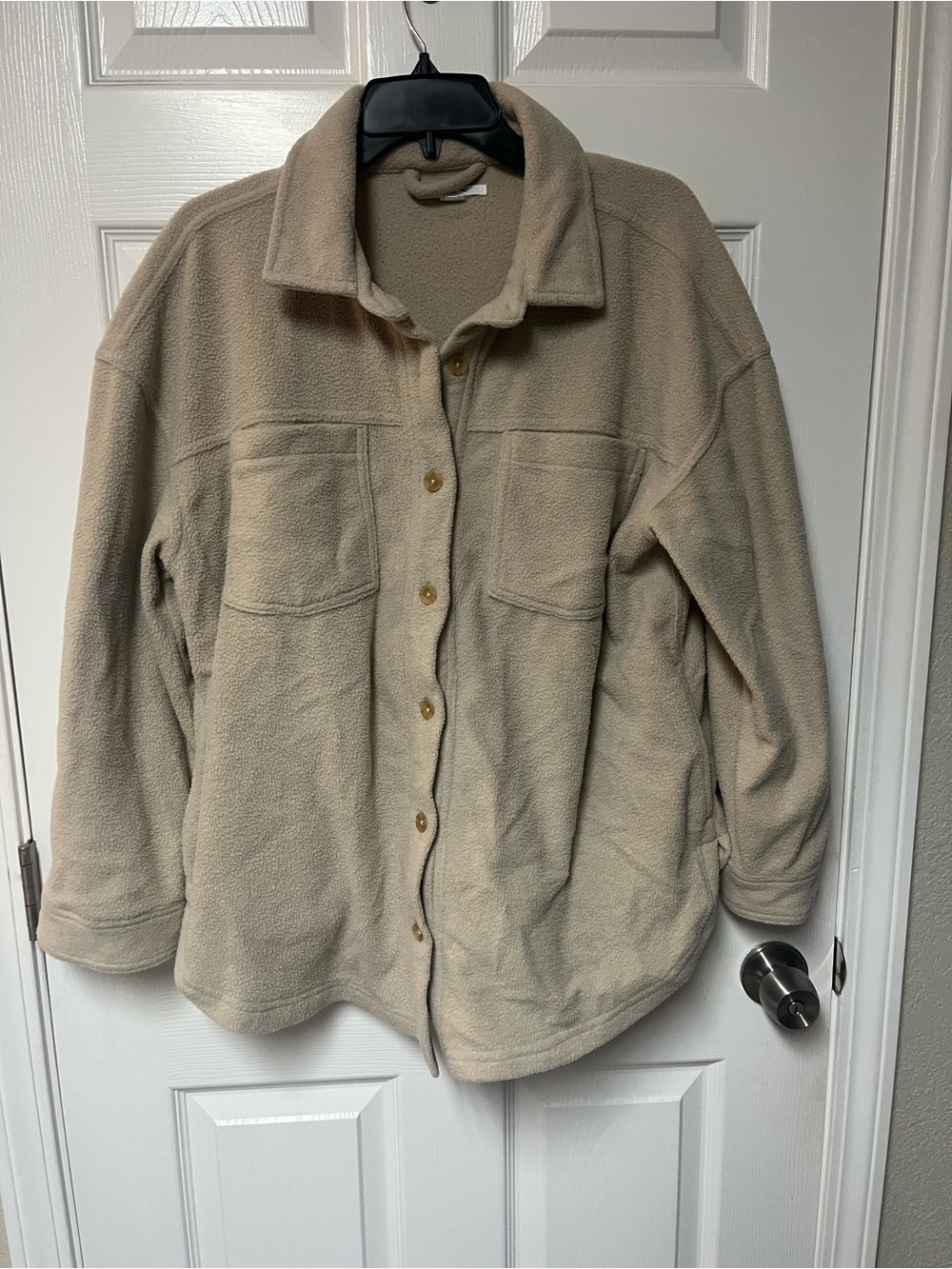 O'Neill Taupe Teddy Fleece Button-Up Jacket